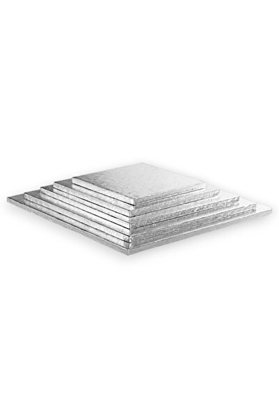 OEM Квадратна платформа за торта 30x30 см, височина 1.2 см, сребриста, 1 бр./...