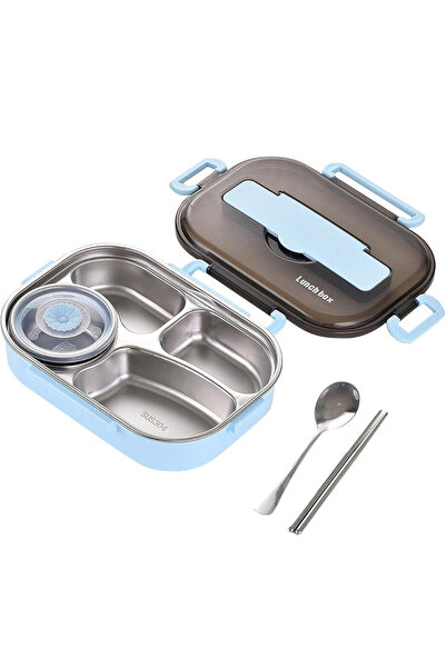 MIZAJIC Stainless Steel Bento Lunch Box for Kids and Adults Leakproof 4 Compa...
