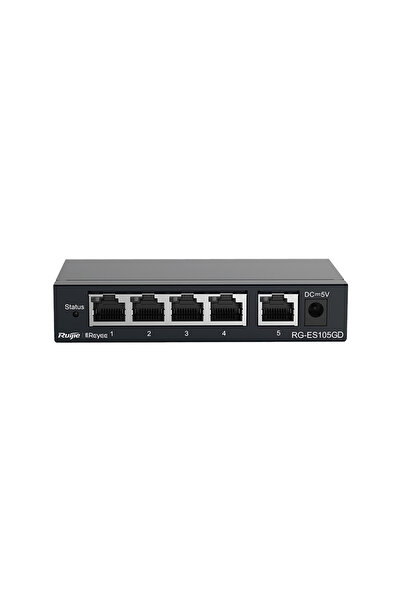 Universal RUIJIE REYEE RG-ES105GD محول شبكة جيجابت بخمسة منافذ مع هيكل معدني