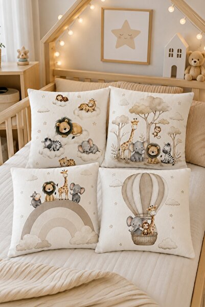 EVPANYA Flying Forest Friends Patterned 4-Piece Children's and Baby Pillowcas...