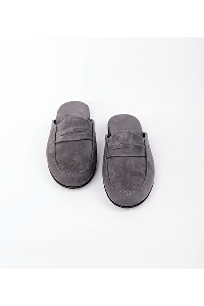 DEPASSE Men's Suede Slippers Gray Home Office Guest Dowry Groom