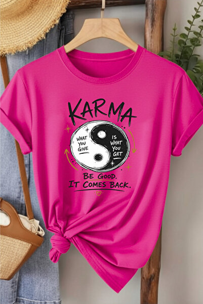 l'eivor Karma - Be Good Special Design Printed Women's Cotton T-Shirt