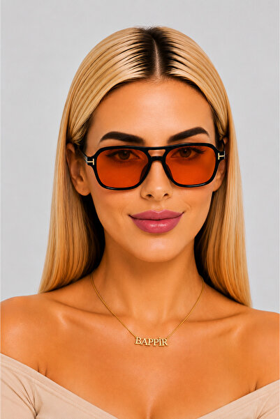 BAPPİR Colored Glass Uv Protected Women's Sunglasses Orange