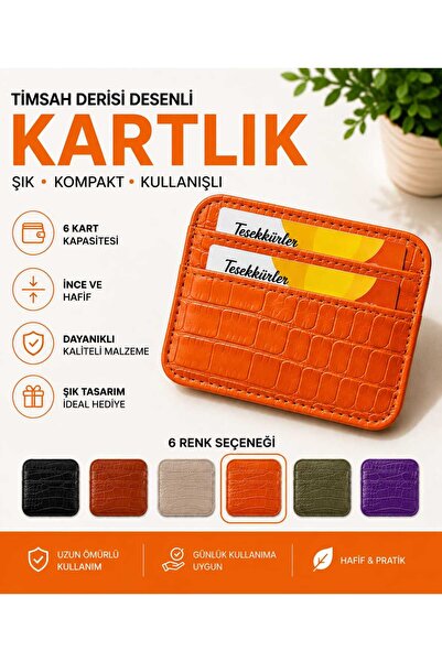 VitaMood Yaşam Θήκη καρτών με σχέδιο από δέρμα κροκόδειλου – Λεπτή, ελαφριά, ...