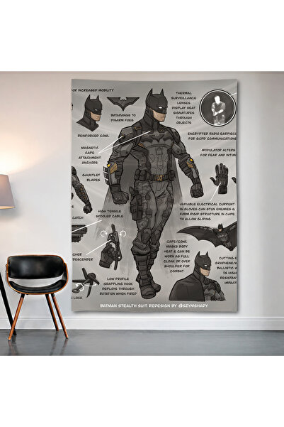 Geek Cultcha Batman Tactical Blueprint Wall Covering Wall Tapestry First Qual...