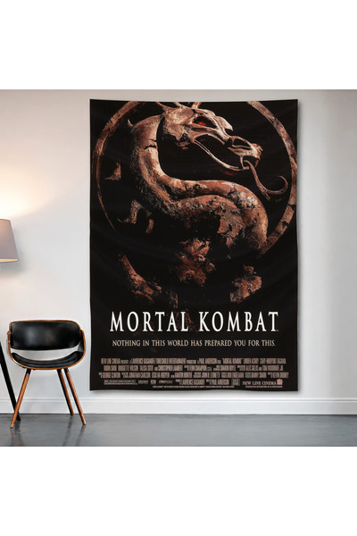 Mortal Kombat Dragon Duvar Örtüsü Duvar Halısı Birinci Kalite Saten Kumaş Poster