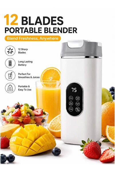 LEOXOL Mini Portable Blender | 420ml 12 Blade Juicer Cup | USB Rechargeable S...