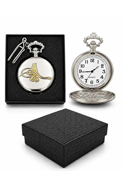 Epilons Special boxed silver tuğralı keyed clock alk5360