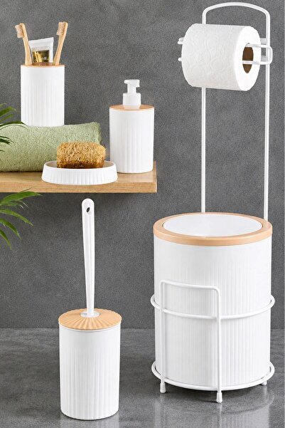 decorev STANDLI WC - BANYO SETİ DC-6348 VEST 5Prc BEYAZ x1