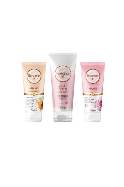 Rosense 3 lü Bakım Seti (YÜZ PEELİNGİ-NEMLENDİRİCİ MASKE-VÜCUT PEELİNGİ)