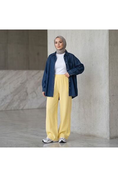 Naknaku Pants Wide Leg-Yellow