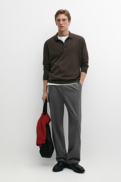 Massimo Dutti %100 Merinos yünlü polo yaka triko kazak