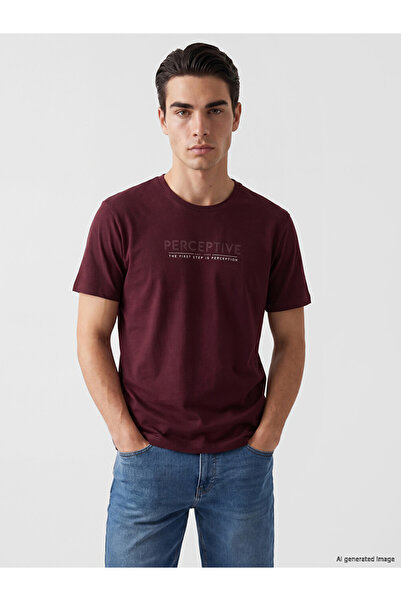 LC Waikiki Ανδρικό T-shirt με στρογγυλή λαιμόκοψη και στάμπα
