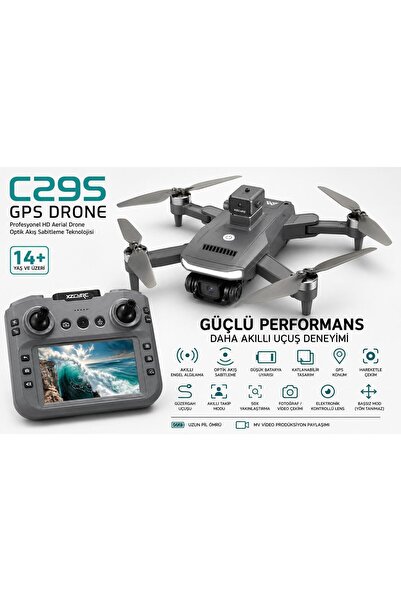 ATLT ATLANTİS C29S GPS DRONE EKRANLI KUMANDA ÖZEL ÖANTALI LED IŞIKLI 360 DERE...