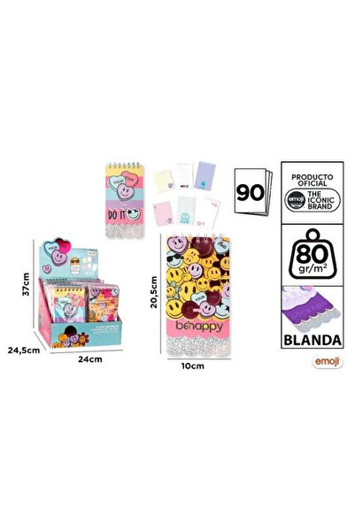 OEM Caiet spirala MP Main Paper, mix modele Emoji Be Happy, 90 file, hartie 8...