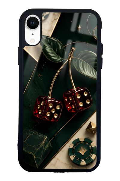 Spoyi حافظة هاتف لامعة بتصميم iPhone XR Emerald Casino Cherry