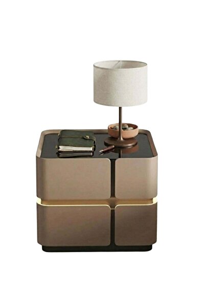 NO BRAND Strata Linear Bedside Table