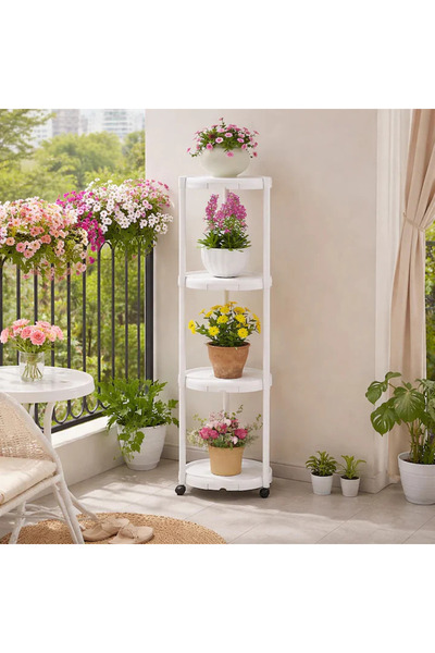 Sellsa Shop Suport multifuncțional pentru flori și plante, 4 niveluri, cu roț...