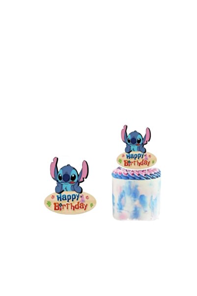 Baloane Vesele Topper Tort Stitch Happy Birthday 14cm Decor Aniversar TOP172