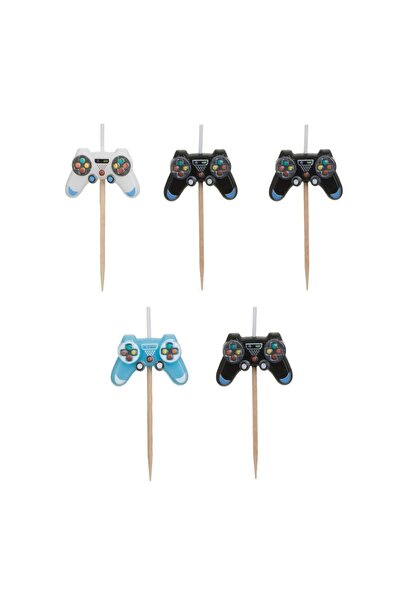 Baloane Vesele Set 5 Lumanari Aniversare Controller Jocuri Video LMR39