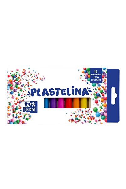Oxford Plastilina, Oxford, 12 culori, 200 g, Multicolor