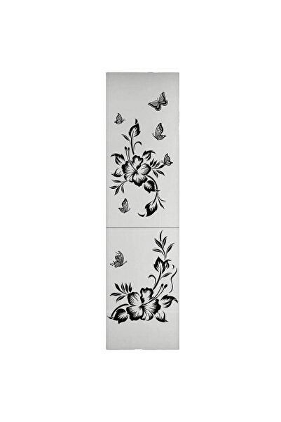 OEM Autocolant cu flori, alb negru, 52x90 cm