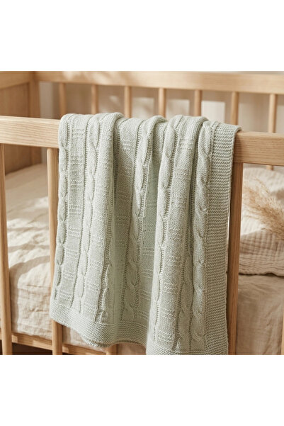 BUUDE Aura Pure Luxury Sherpa Lined Hair Knit Knitwear Baby Blanket 100*100 -...