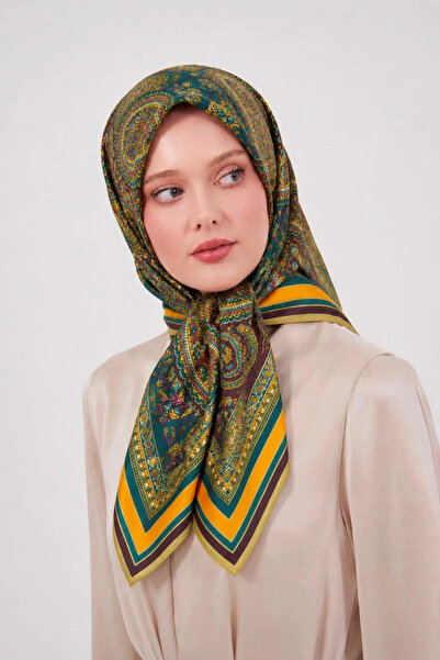 Lesscarves Cotton Silk Scarf with Ethnic Pattern Ls2205