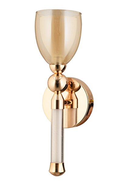 Avonni Ap-7015-8042-S Gold Plated Sconce Led Metal Glass H: 30 Cm, Wxd: 12X15 cm