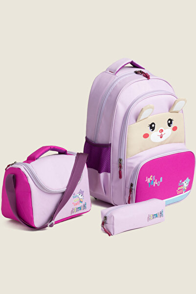MİECZ BAGS Sevimli Karakter Tavşan Figürlü Kız Erkek Çocuk İlkokul&Ortaokul B...