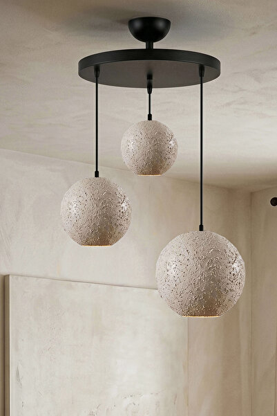 Hmydesign Handmade Wabi Sabi 3'lü Karbon Beton Avize - Orien