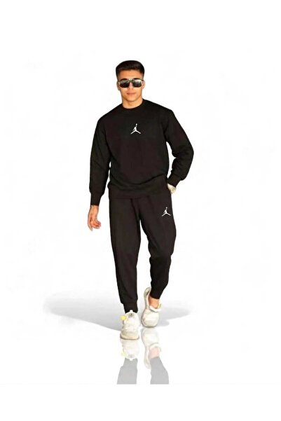 YK WEAR طقم بدلة رياضية سوداء فاخرة للجنسين من نيو سيزون