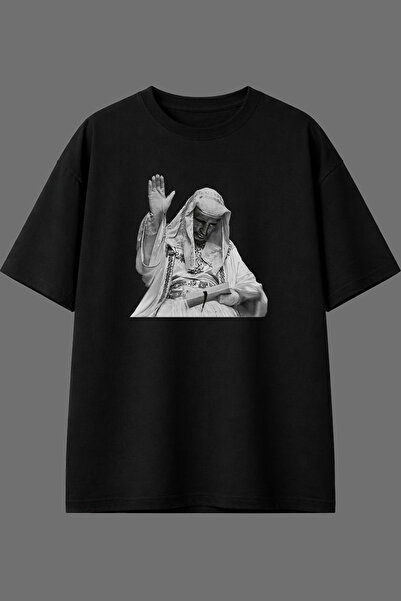 VSRN Tricou oversize negru cu imprimeu frontal Big King Design