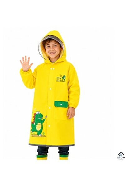 ATOM DEALS Pelerină de ploaie pentru copii cu dinozauri, 3 ani, 90-100cm, imp...