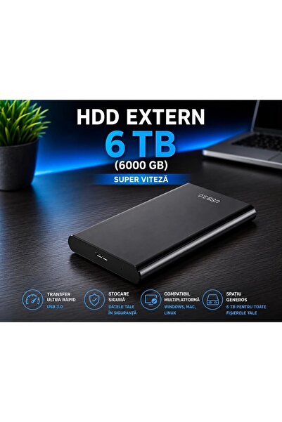 OEM HDD Extern Portabil 6TB (6000GB) USB 3.0, USB C Aluminiu,Super Viteza !!!