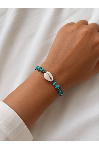 MODA MANANI Sea Shell Turquoise Stone Adjustable Women's Bracelet