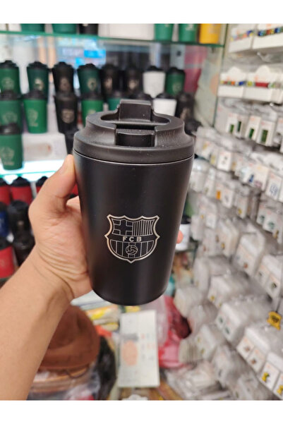 Generic This Stylish Black Thermos Mug Features the Fc Barcelona Logo