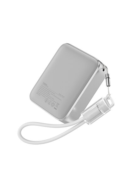QCY Power Bank 20000mAh 45W Fast Charging PB20A-S – Portable Charger with USB-C & USB-A Output, High Capacity Travel Power Bank, Fireproof ABS+PC Shell Silver