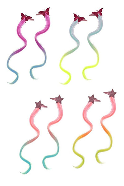 Arpex , Agrafe de par cu suvite sintetice colorate, 2 bucati, Multicolor, 85x...