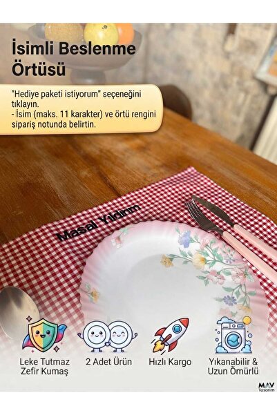 İsim Nakışlı Beslenme Örtüsü