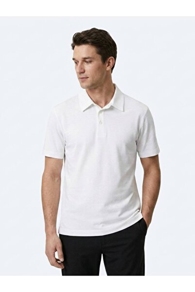 Kip White Plain Cotton Blended T-Shirt