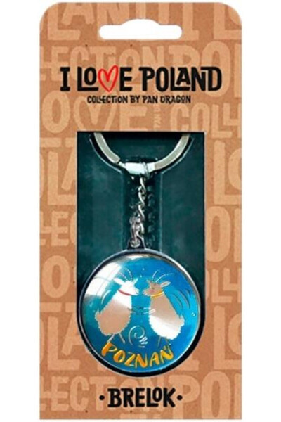 Pan Dragon , Breloc metal licentiat I love Poland Poznan, Multicolor, 71×152 mm