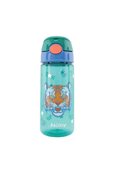 Nuby Sport bottle with straw, blue, tiger 540 ml 4 years+