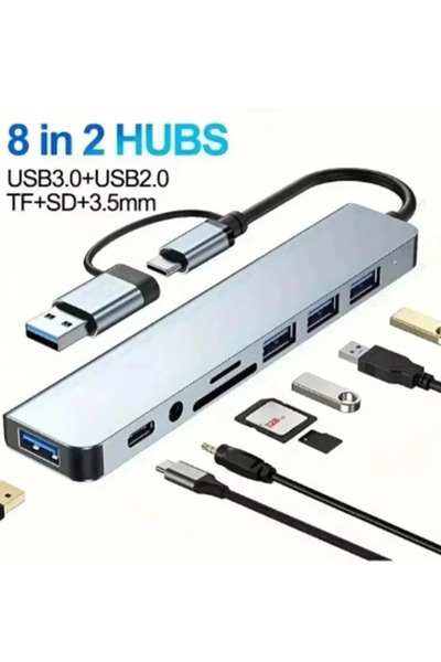Weetotung 8 in 1 USB C Hub 8In1 7in2 7in1 Type C 3.1 To 4K HDMI Adapter with ...