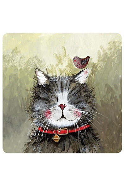 Alex Clark Suport pentru pahar/coaster Kot Klaus, laminat si pluta, 10x10 cm,...