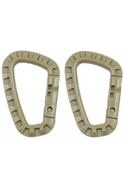 MFH Κρίκος Carabiner Πλαστικός 7 x 8.5 cm Coyote 2τμχ