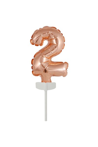 AMSCAN Balon petrecere cifra 2, Amscan, Folie, 13 cm, Auriu