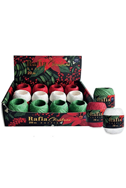 Interdruk Rafia decorativa Christmas, 20 m pe rola, pentru decoratiuni de Cra...