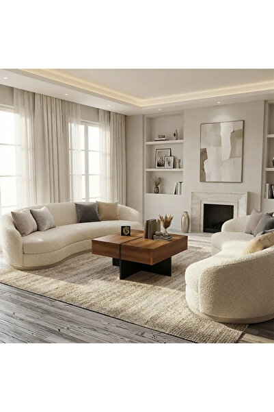 Stylish Home Modern Smart Coffee Table Brown and Black Extendable Centre Tabl...