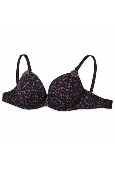 Generic Women's Pink Floral Patterned Bow Detailed Bra